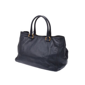 Prada Bag Navy Blue Soft Tote Strap Calfskin
